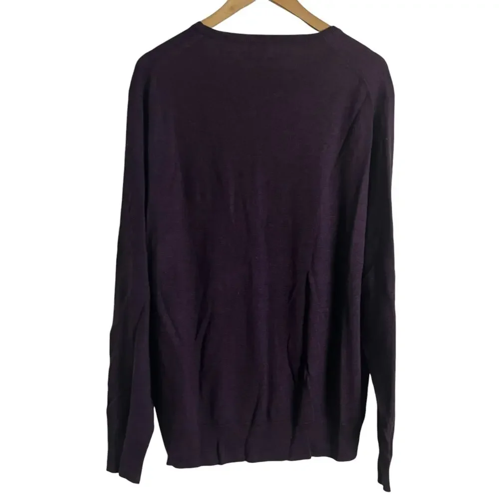 J.Crew Men’s Merino Wool Blend Purple Crewneck Long Sleeve Sweater Size XL